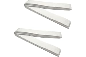 Niuhong 2 Pcs 260cm Ceinture Judo Karaté Sport d'arts Martiaux Ceintures Taekwondo Professionnel Karaté Aïkido Tissu Épais Ceinture Blanche Enfants Adultes Ceinture d'arts Martiaux Kofun