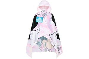 Get Trend Disney Minnie Mouse Asciugamani Bagno Telo Mare con Cappuccio per Bambini Asciugamano Cotone 100% Poncho Mare Piscina (Bianco/Rosa Minnie Mouse, 3-7 Anni)