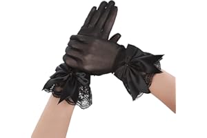 YOLEV Women's Lace Gloves with Bowknot Vintage Opera Wrist Gloves Stretchy Bridal Gloves for Fancy Dress Wedding Party Tea Party Prom Evening
