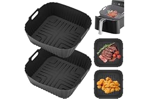 ZHUFAS 2 Stück Silikonform Heißluftfritteuse,Airfryer Zubehör für Ninja Heißluftfritteuse Max Pro 6,2L AF180EU Philips HD9270,Heißluftfritteuse Zubehörfür Ninja AF180DE 6,2L AF140EU 4,7L(Gris)