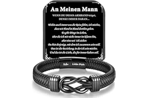 HAYOUWAY Lederarmband Herren Geschenke für Männer Lederarmband mit Gravur Armbänder für Herren Geschenk für Papa Mann Freund Sohn Teenager Jungen Geburtstag Weihnachten Valentinstag Jahrestag Geschenk