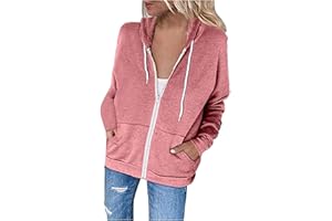 ZILOSCONCY Chaqueta con Capucha Mujer Sudadera Manga Larga con Bolsillo Cremallera Talla Grande Forro Polar Ligera Chaqueta Abrigo Primavera Casual Deportivo Hoodie Pullover Regalos Originales para Chica