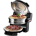 Ariete 9270 Double Pizza Oven, Fast Cooking Pizza in 4 Minutes, Upper and Lower Zones, 2 Independent Thermostats, 32 cm Diameter Cooking Area, Black