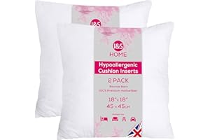 I&S Home Cushion Inserts 45cm x 45cm (18"x18") Square Cushion Inner Pads - Bounce Back Cushion Filler - Hypoallergenic Scatter Cushions for Sofa and Couch - Pack of 2