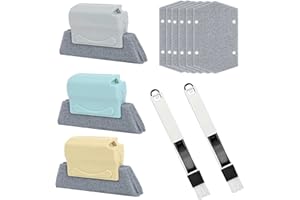 WACH AUF 11Pcs Brosse de Nettoyage Rainure Fenetre Multifonction Rapide Brosse Nettoyage Magique Outil 2 en 1 pour Les Rails Nettoyag Porte Les Interstices des Fenêtres (Mètre, Gris, Vert)