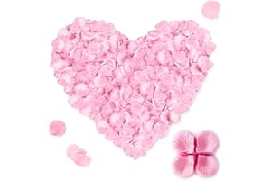ANMOYIXIA Rosenblätter für Schlafzimmer Rosenblätter Deko Rosenblüten für Hochzeit Künstliche Seidenrosenblüten für Beichte, Jahrestag, Geburtstagsdekoration, Hochzeit mit Blütenblättern (1000, Pink)