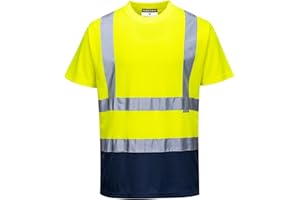 Portwest Zweifarbiges Warnschutz T-Shirt, Größe: 5XL, Farbe: Gelb/Marine, S378YNR5XL