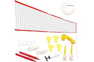 DRM Large 6M Adjustable Volleyball Net, Folding Tennis Net Set, Badminton Net Set -Easy Setup Nylon Sports Net with Free Carry Bag for Beach, Grass Park, Backyard