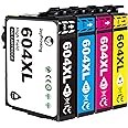 JoyPrinting 604XL Ink Cartridges Replacement for Epson 604 XL Ink Cartridges Compatible with Epson XP-2200 XP-2205 XP-3200 XP- 3205 XP-4200 XP-4205 Workforce WF-2910 WF-2930F WF-2935 WF-2950(4 Pack)