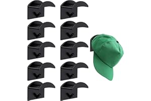 aupawdy 10 Pz Ganci per Cappelli Organizzatore di Cappelli Porta Cappelli Autoadesivo Ganci per Berretti da Baseball Appendi Cappello Senza Perforazione a Parete Appiccicoso Leggero (Nero)