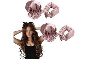 HAOXYO 2 Stück Silk Heatless Curls Lockenwickler über Nacht,Locken ohne Hitze,Heatless Curls Silk Haarcurler,Lockenwickler Große Locken,Heatless Curls Band für Langes Mittleres Haar Damen Mädchen(Rosa)