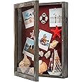 J JACKCUBE DESIGN Shadow Box Display Case 32 X 42 (Cm) Memory Box Rustic Wood Frame with Linen Back Gifts Keepsakes Storage for Picture Medal Post-Card -MK577A(Large)