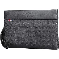 Balidiya Pochette En Cuir Véritable Pour Homme - Grande Capacité - Organisateur De Cartes De Visite, Noir , One Size, Classique