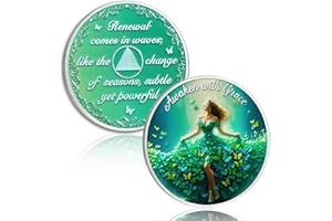 ‎ATSKNSK Sobriety Coin AA/NA Recovery Medaillon mit Serenity Prayer & Sonnenblume Design - Motivationsmünze für 12-Schritte-Programm - Geschenkbox für Entzug, Abstinenz & Neuanfang