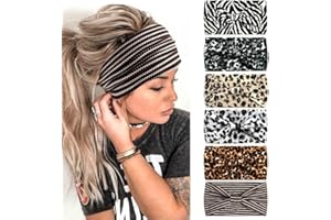 AIZIYIN Fashion Headbands for Women's Hair Head Scarfs Hairband Turban Flower Cotton Headbands Wide Yoga Sport Headband Head Wrap (P6Banma)