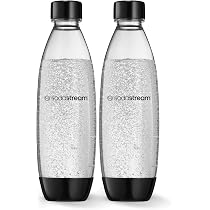 SodaStream Kompatible Flaschen | 2 Stück, 1 Liter, BPA-frei, Wiederverwendbar (Schwarz & Weiß)
