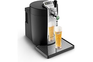 ‎KRUPS Krups Tireuse à Bière Pompe Machine à Pière Pression Beertender Bierzapfanlage, Zapfmaschine, 5 l, Temperaturanzeige, verbleibendes Volumen, Chrom VB700800, Thermoplast, Schwarz/Anthrazit