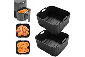 Kunoli 2 Stück Silikonform Heißluftfritteuse Zubehör für Philips Essential Airfryer 4,1L, Schwarz, Silikon, Heißluftfritteuse-Form
