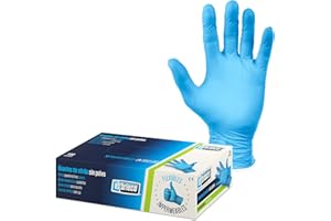 Exbrieco, 100 sztuk, jednorazowe rękawiczki nitrylowe, wolne od kurzu i lateksu, rękawice testowe, sanitarne, bezpieczeństwo i odporność, ochrona chemiczna, przeciw zarazkom, EPI, Bezpieczeństwo skóry, Niebieski.