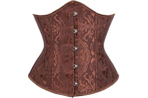 KUOSE Women's Plus Size Underbust Satin Waist Cincher Corset Shaper Top Bustier