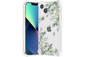RALEAVO Etui na telefon komórkowy kompatybilne z iPhone 13 (6,1"), przezroczyste, motyw kwiatowy, dla dziewcząt, odporne na uderzenia, etui z pięknym motywem do iPhone 13 arkuszy