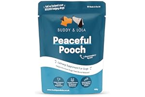 Buddy & Lola Peaceful Pooch Dog Calming Products - Perfect Remedy for Dog Anxiety relief - Easy to Use Powder, No Tablets, Spray or Plug in Needed Breeds - Great for Rescue or Re Homed Pets