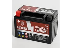 Battanux YTZ14S-BS Batteria e batteria da moto, sigillata SLA/AGM 12 V11,2 Ah Batteria per MTV/UTV/Motoslitta/Motocicletta, senza manutenzione e nessun attrezzo richiesto per l'installazione