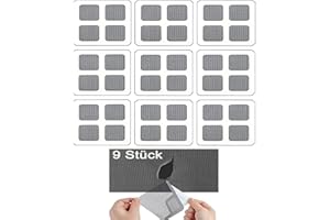 PANNGU Zestaw 9 sztuk taśm klejących do naprawy okien, profesjonalna samoprzylepna moskitiera z włókna szklanego, zasłona naprawcza do okien i drzwi, kolor ciemnoszary