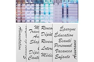 TOUVE Feuilles de budget français et Autocollants français pour Classeur Budget A6, Conception à 6 trous pour Anneaux A6 Classeur Enveloppe Budget de Billets de Banque et des Classeur Budget