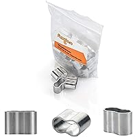 fuxton 25 Stk Profi Seilklemme 6 mm Würgeklemmen aus Aluminium, rostfrei, für Expanderseil, Planenseil, Gummiseil