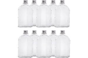 Pukkr Glass Flask Bottles Pack of 10 | Bottles for Sloe Gin, Vodka & Homemade Drinks | Alcohol Spirit Bottles With Lids | Wedding Favours (200ml)