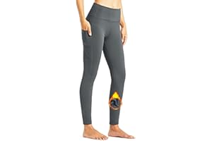 Libin Leggings Térmicos Mujer Invierno Mallas Deporte Impermeable de Leggings Forrados Yoga Pantalones Trekking con Bolsillos