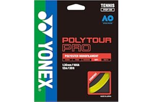 Yonex Saitenset Poly Tour Pro - Cordaje de Raqueta de Tenis, Color Amarillo, Talla 12 m