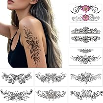 Aivoch 9 Fogli Sexy Tatuaggi Temporanei Grandi dimensioni Per Uomo ...