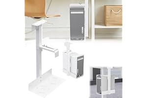MOCOLI Pc Halterung, CPU Halterung Pc Halterungs Unter Schreibtisch Computerhost Wandhalterungs Computer Aufhängung Halter Platzsparende Höhe und Breite Verstellbar Weiß