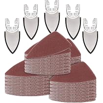 Kit De 156 Pièces Pour Ponceuse Oscillante : 3 Patins Triangulaires, 3 Patins à Doigts Et 150 Feuilles Abrasives