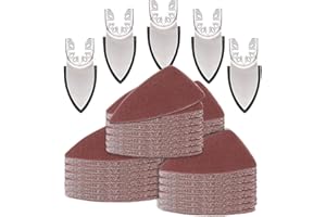 Aozzy 130 Multi Tool Sandpaper Kit for Most Oscillating Tool Sanding Pads, Compatible With Most Bosch/Dewlta Brands, Multiple Grits Available Suitable for Sanding in Confined Work for Wood etc