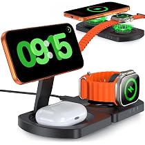 Wireless Charger for iPhone, 3-in-1 Magnetic Charging Station