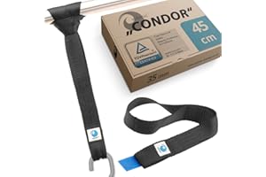 valonic CONDOR - 2x 45cm Cinghie di fissaggio, 35mm, 1750 Kg, certificate TÜV Rheinl., EN 12195-2 - nero, per fissare la moto durante il trasporto