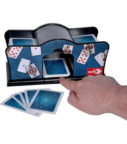 Mélangeur de cartes électrique, Mixeur de cartes automatique XXL pour 4 jeux ; fonctionne sur piles pour toutes les cartes à jouer jusqu'à 90 mm