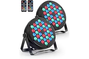 MOSFiATA 2 Pcs Par Lights, RGB 36 LED Stage Light Sound Activated DMX Control, 7 Modes Disco Lights with Remote Control Stage Lighting, DJ Par Party Light for Club KTV Disco Party