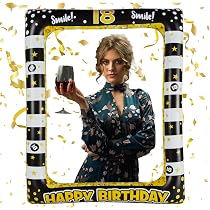 Set Compleanno 18 Anni – 35 Pezzi: Cornice Fotografica Speciale + 34 Accessori Decorativi In Carta, Colori Nero E Oro, Per Feste Indimenticabili