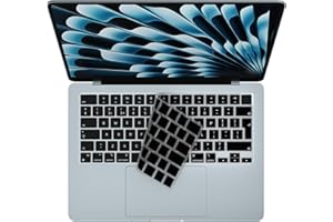 Tastatur Schutz Tastaturschutz aus Silikon für MacBook Air 13,6/15 Zoll M4 M3 M2 Chip 2025-2022 Modell A3241 A3240 A3113 A3114 A2681 A2941 UK/EU Layout Laptop Tastaturhülle Zubehör