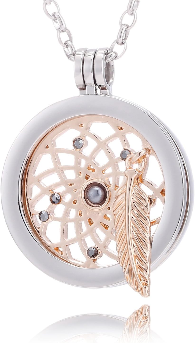 Morella Mujeres Collar 70 cm Acero Inoxidable y Colgante Amuleto Coin 33 mm en Bolsa para Joyas