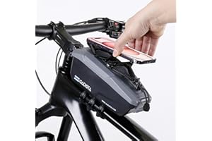 GADISTA France, Sacoche Velo Cadre Etanche pour Telephone Tactile 6.8" VTT, Cadeau Homme Noel, Accessoire Velo Indispensable (Téléphone Externe + Rangement séparé)