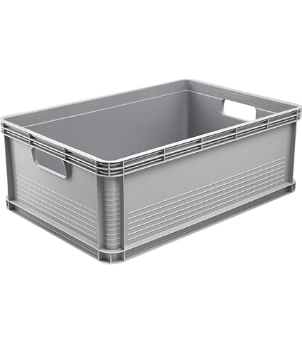 Conteneur Euro 45l Auer Euro Container EG 64/22 - Boîte Rangement 60x40x22cm, 45L - Plastique Alimentaire Gris Boite Plastique 45l