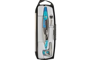 Maped - Material Escolar - Metal Open Caja 3 Piezas - Compás Escolar de Precisión - Incluye 1 Abrazadera Universal y 1 Estuche de Minas - Empuñadura Ergonómica