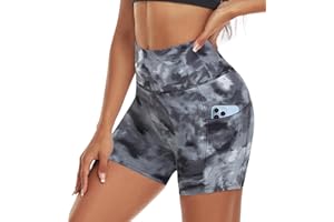 ACTINPUT Gym Shorts for Women High Waist Cycling Shorts with Pockets Best for Running Workout Yoga Sports