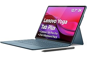 Lenovo Yoga Tab Plus – Tablet IA 12.7" 3K (Qualcomm Snapdragon 8 Gen 3, 16 GB RAM, 256 GB UFS 4.0, 144 Hz, Wi-Fi 7, Bluetooth 5.4, Android 14) Tidal Teal - Incluye Teclado + Pen