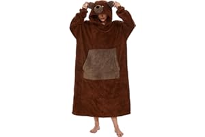 XINLONG Übergroße Hoodie-Decke Panda Gemütliche Plüsch mit Tasche Bequeme Sweatshirt Decke Fleece Decke Kapuzenpullover Tragbare Decken Hoodie Ganzkörperdecke TV-Decke mit Ärmeln Damen Herren Unisex